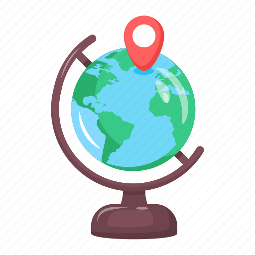 Geolocation globe, world map, table globe, world tracking, desk globe icon - Download on Iconfinder