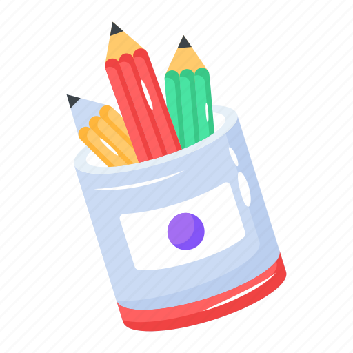 Pencil holder, pencil pot, pencil cup, stationery holder, stationery pot icon - Download on Iconfinder