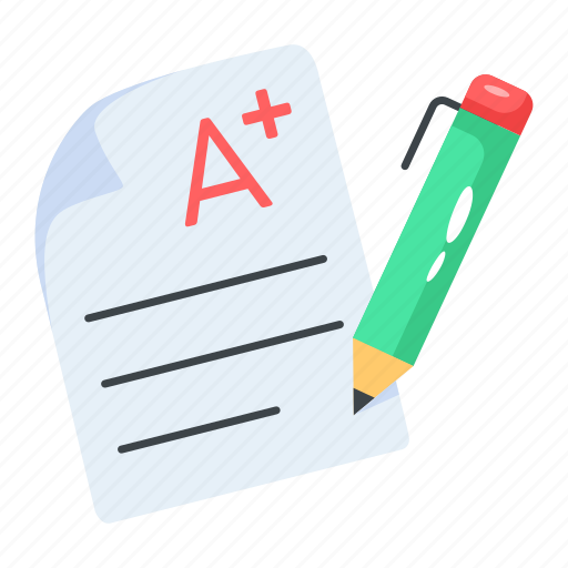 Exam result, result paper, exam report, a grade, result writing icon - Download on Iconfinder