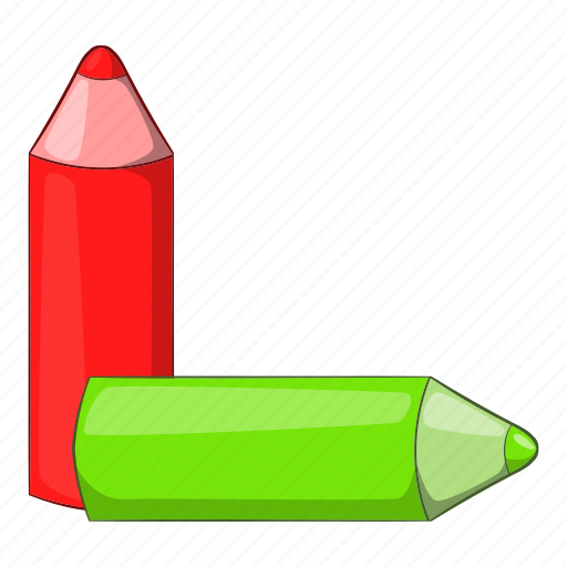 Cartoon, graphic, green, office, pencil, red, school icon - Download on Iconfinder