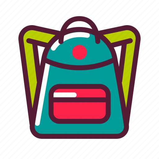 Backpack, education, knapsack, plasticons icon - Download on Iconfinder