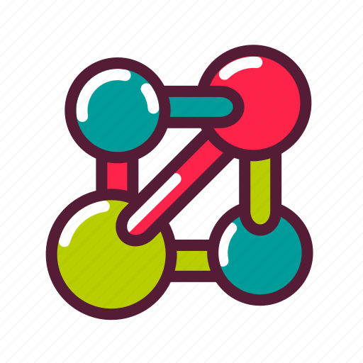 Atom, biology, chemistry, education, model, molecule, plasticons icon - Download on Iconfinder