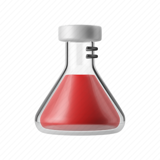 Flask, tube, lab, test, science 3D illustration - Download on Iconfinder