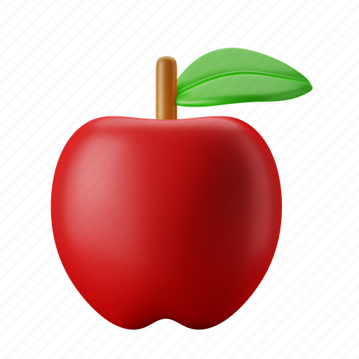 Apple, fruit, fresh, red, healthy 3D illustration - Download on Iconfinder