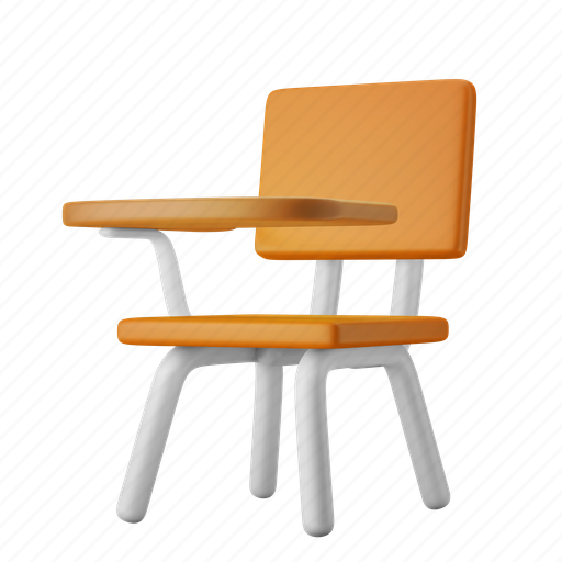 Chair, student, seat, university, school 3D illustration - Download on Iconfinder