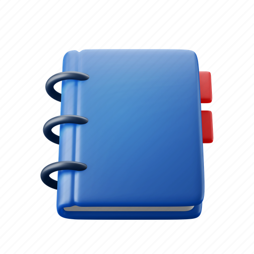 Agenda, address book, planner, organizer, office 3D illustration - Download on Iconfinder