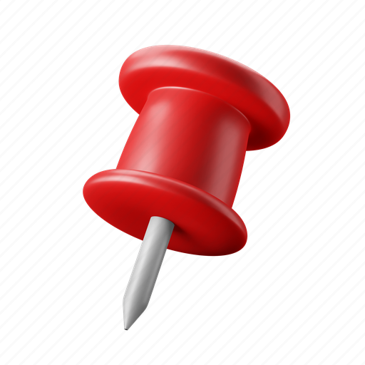 Push, pin, thumbtack, memo, important 3D illustration - Download on Iconfinder