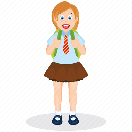 Girl student, happy student, pupil, school girl, student icon - Download on Iconfinder