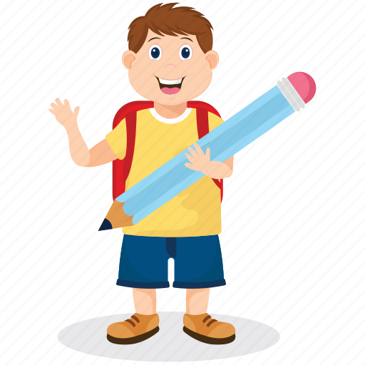 Large pencil, love writing, student, studying hard, welcome to school icon - Download on Iconfinder