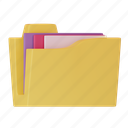 folder, stationary, school, paper, work, isometric, 3drender, office, note