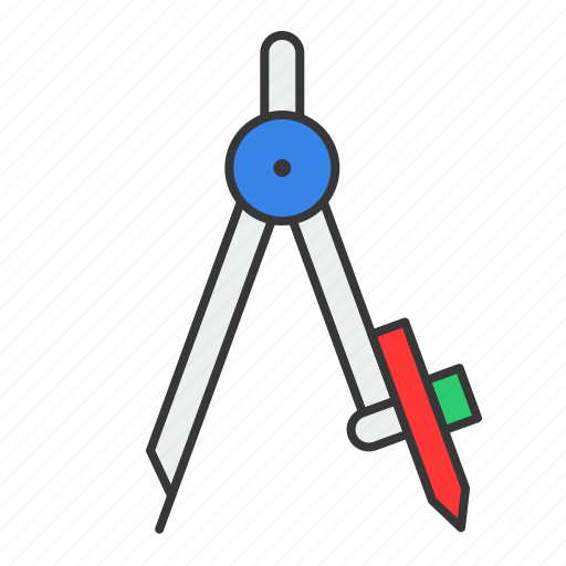 Bow compass, compasses, education, school, tool, school material icon - Download on Iconfinder
