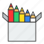 color pencil, color pencil box, education, pencil box, school, school material 