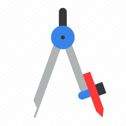 Bow compass, compasses, education, school, school material, tool icon - Download on Iconfinder
