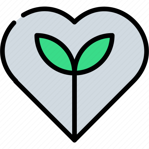 Ecology, go green, heart, leaf, love, protection, save icon - Download on Iconfinder