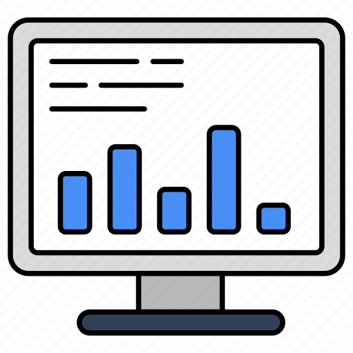 Online data analytics, online infographic, online statistics, business chart, business graph icon - Download on Iconfinder