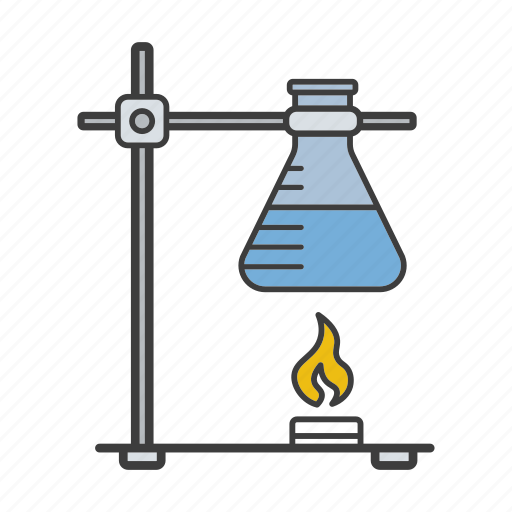 Boiling, burner, chemical agent, chemical vessel, gas-burner, lab flask, reagent icon - Download on Iconfinder