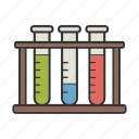 chemical vessel, chemistry, flask, lab, research, test tube stand, test tubes