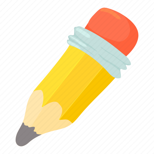Cartoon, drawing, education, eraser, pencil, school, write icon - Download on Iconfinder