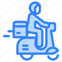 scooter, motorcycle, transportation, transport, delivery, box, package, carton, deliver