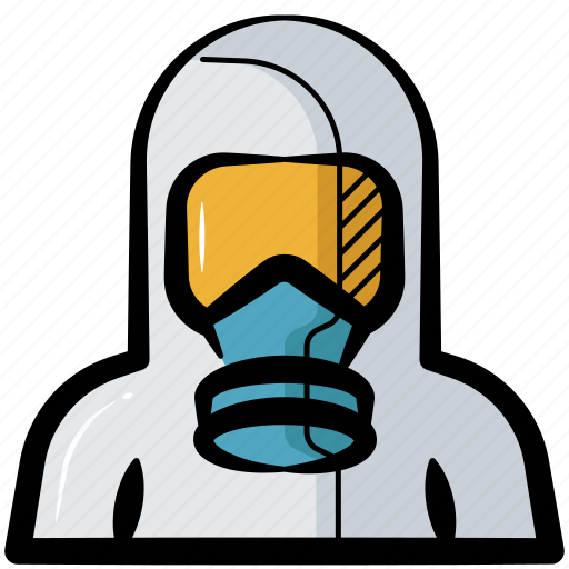 Hazmat, hazardous material, hazmat suit, protective suit, gas mask icon - Download on Iconfinder