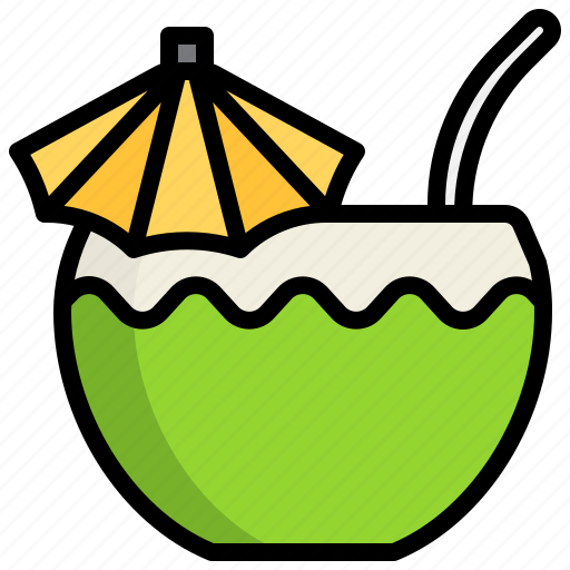 Coconut, water, fruit, food, tropical icon - Download on Iconfinder