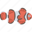 clownfish, orange, fish, ocean, sea 