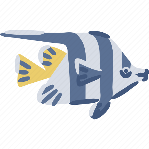 Heniochus, ray, finned, fish, aquarium, ocean icon - Download on Iconfinder