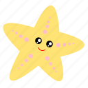 starfish, sea, summer, ocean, beach, cute, star