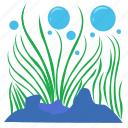 grass, fish, illustration, hand, drawn, sea, seafood, ocean, doodle