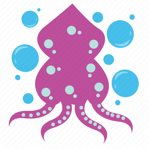 Squid, fish, illustration, hand, drawn, sea, seafood icon - Download on Iconfinder