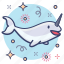 mammal, marine animal, narwhal, sea creature, sea life, toothed whale 