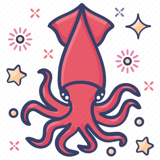 Calamari, marine animal, sea creature, sea life, squid icon - Download on Iconfinder