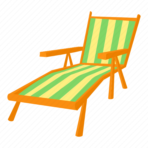 Beach, cartoon, chair, chaise, deck, outdoor, recliner icon