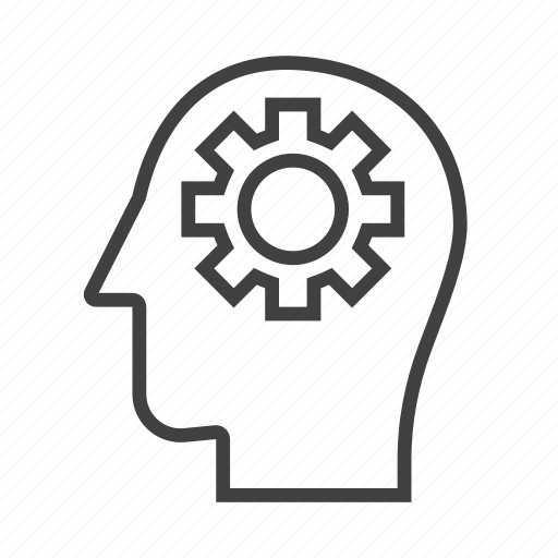 Brain, cog, gear, head, mind icon - Download on Iconfinder