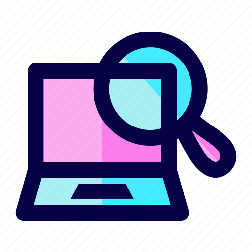 Computer, exploration, find, laprop, loupe, search icon - Download on Iconfinder