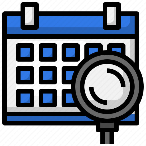 Calendar, time, date, magnify, research, schedule icon - Download on Iconfinder