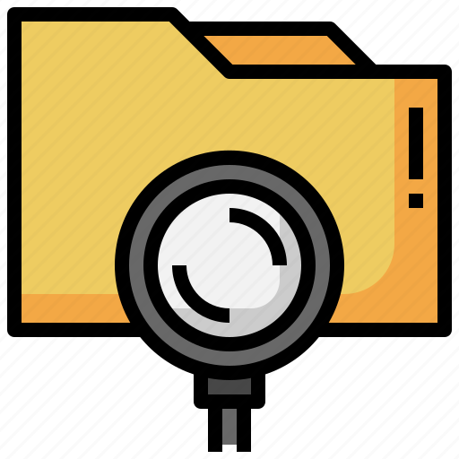 Folder, loupe, storage, archive, magnifying, glass, search icon - Download on Iconfinder