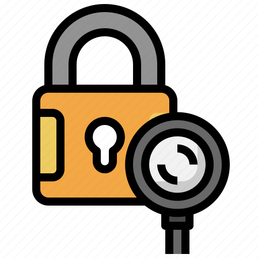 Lock, search, magnifying, glass, loupe, detective icon - Download on Iconfinder