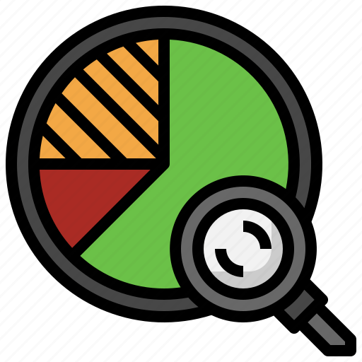 Pie, chart, data, analytics, investigation, search, magnifying icon - Download on Iconfinder