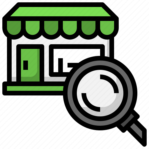 Shop, market, research, study, magnifying, glass icon - Download on Iconfinder