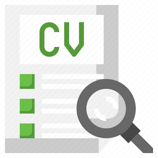 Cv, recruitment, job, search, magnifying, glass icon - Download on Iconfinder
