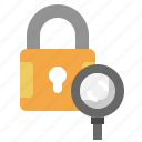 lock, search, magnifying, glass, loupe, detective