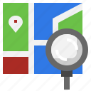 search, location, destination, magnifying, glass, find
