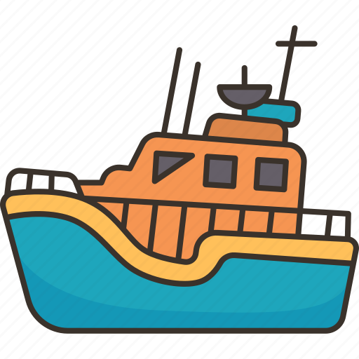 Boat, lifeboat, coastguard, vessel, rescue icon - Download on Iconfinder
