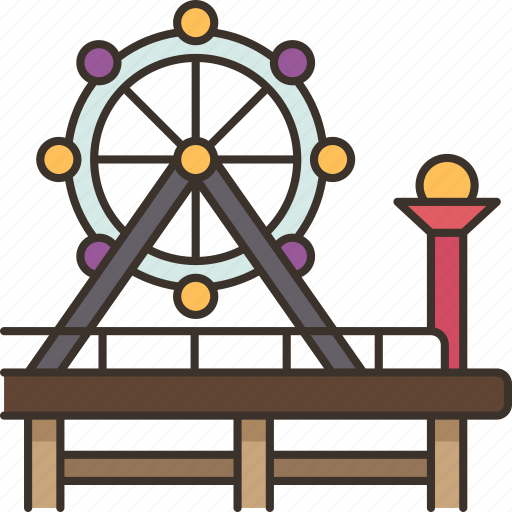 Ferris, wheel, pier, amusement, recreation icon - Download on Iconfinder