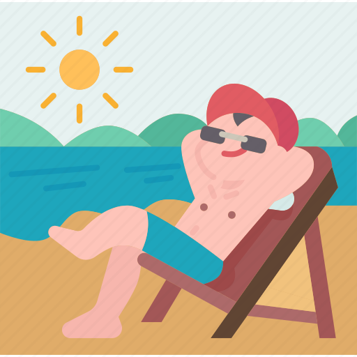 Sunbathe, relax, beach, summer, vacation icon - Download on Iconfinder