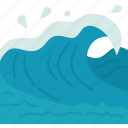 wave, splash, water, ocean, sea