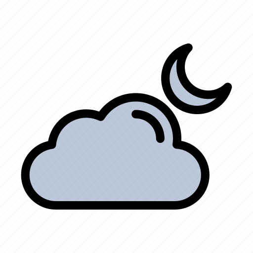 Cloud, moon, weather, climate, forecast icon - Download on Iconfinder