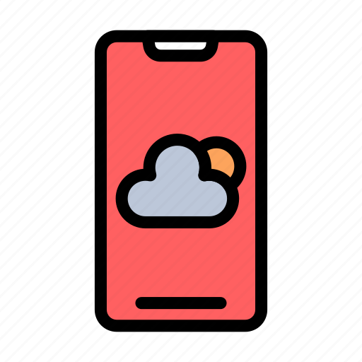 Mobile, weather, season, phone, cloud icon - Download on Iconfinder