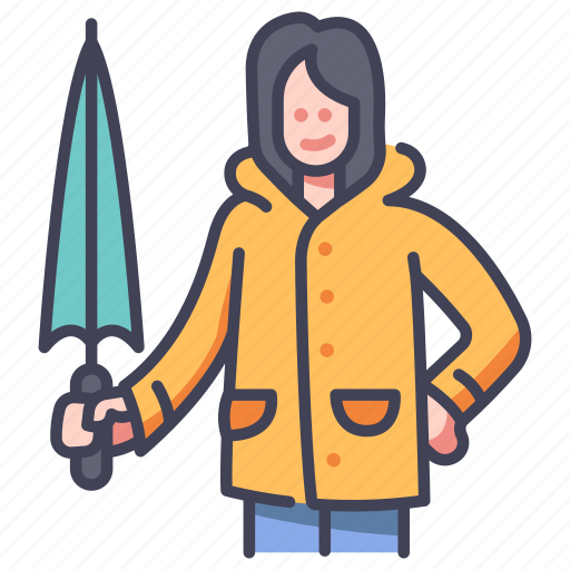 Clothing, rain, raincoat, rainy, season, umbrella, weather icon - Download on Iconfinder